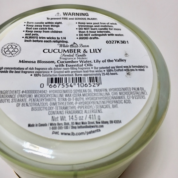 CUCUMBER & LILY 3 Wick Candle - Picture 3 of 3